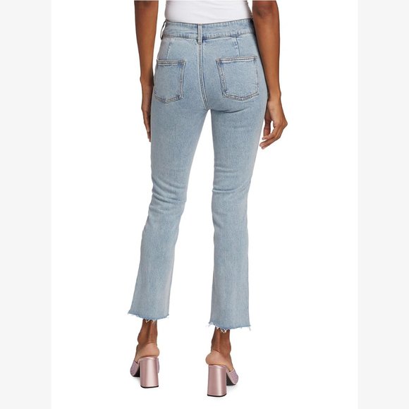 NEW Generation Love Sizes 30, 31, 32 Justine Button Fray Denim Pants, Light Blue - Picture 5 of 7